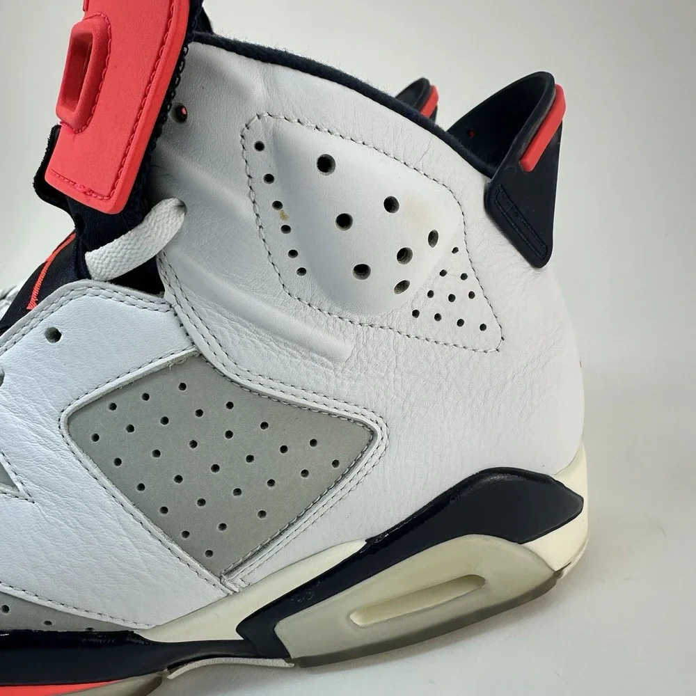Nike Air Jordan 6 Retro Infrared White Grey 2018 Size 10 384664-104